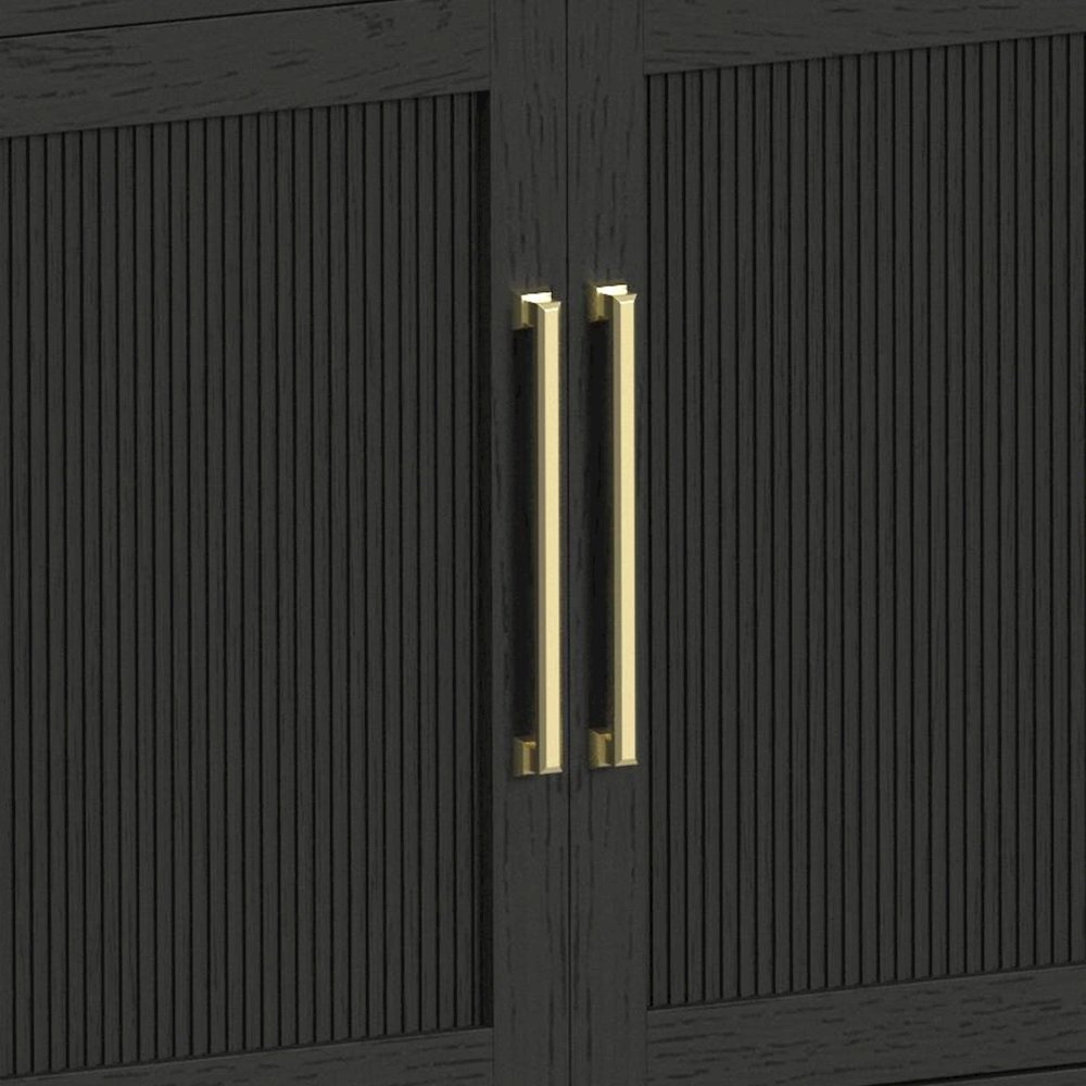 Woodridge 82" TV Console without Fireplace Insert in Black with Grain. Picture 5