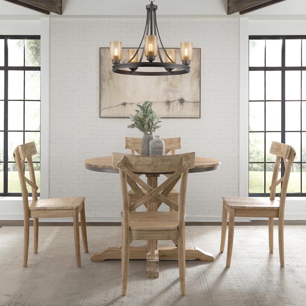 Keaton Round Standard Height 5PC Dining Set-Table and Four Chairs. Picture 1