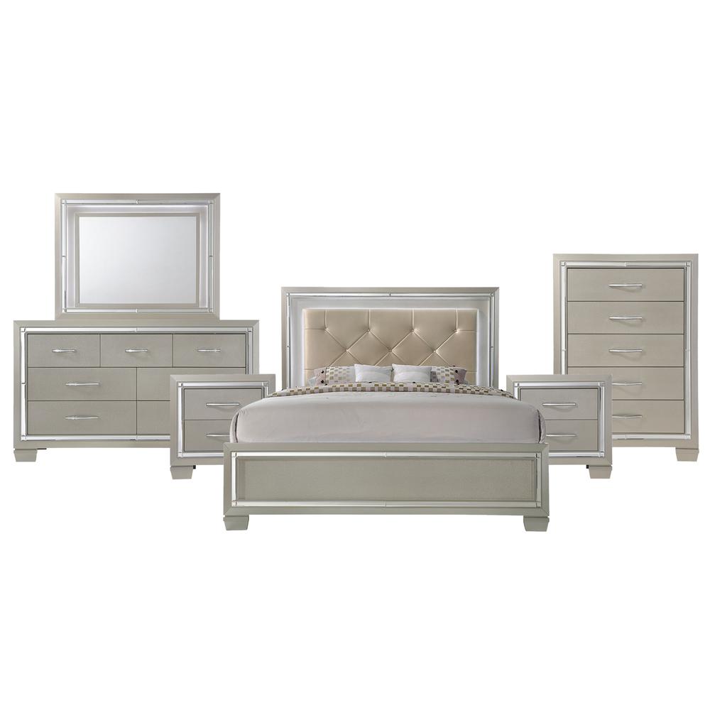 Picket House Furnishings Glamour Queen Panel  6PC Bedroom Set. Picture 1