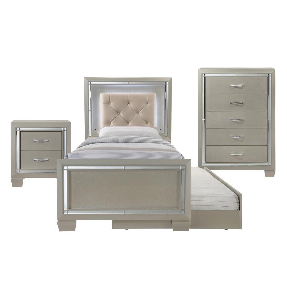 Glamour Youth Twin Platform Bed w/ Trundle. Picture 13