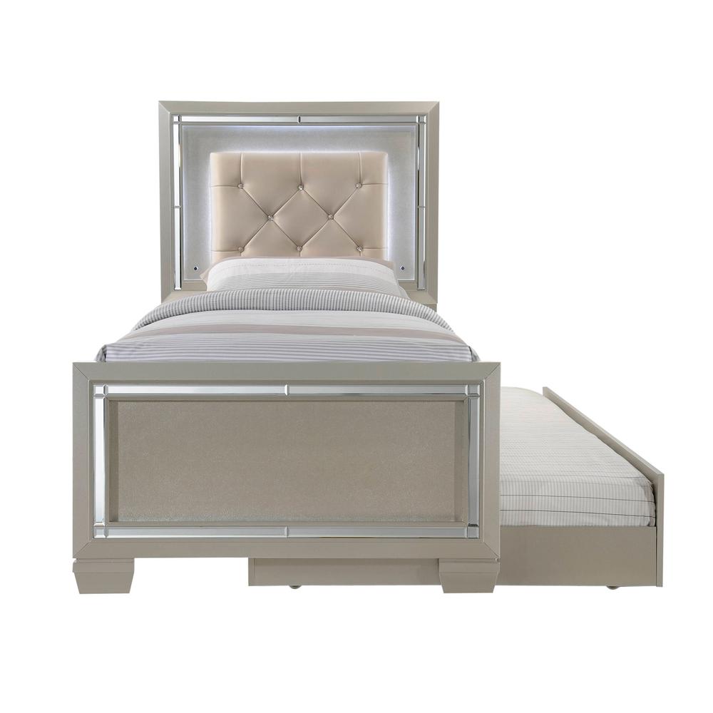 Glamour Youth Twin Platform Bed w/ Trundle. Picture 14