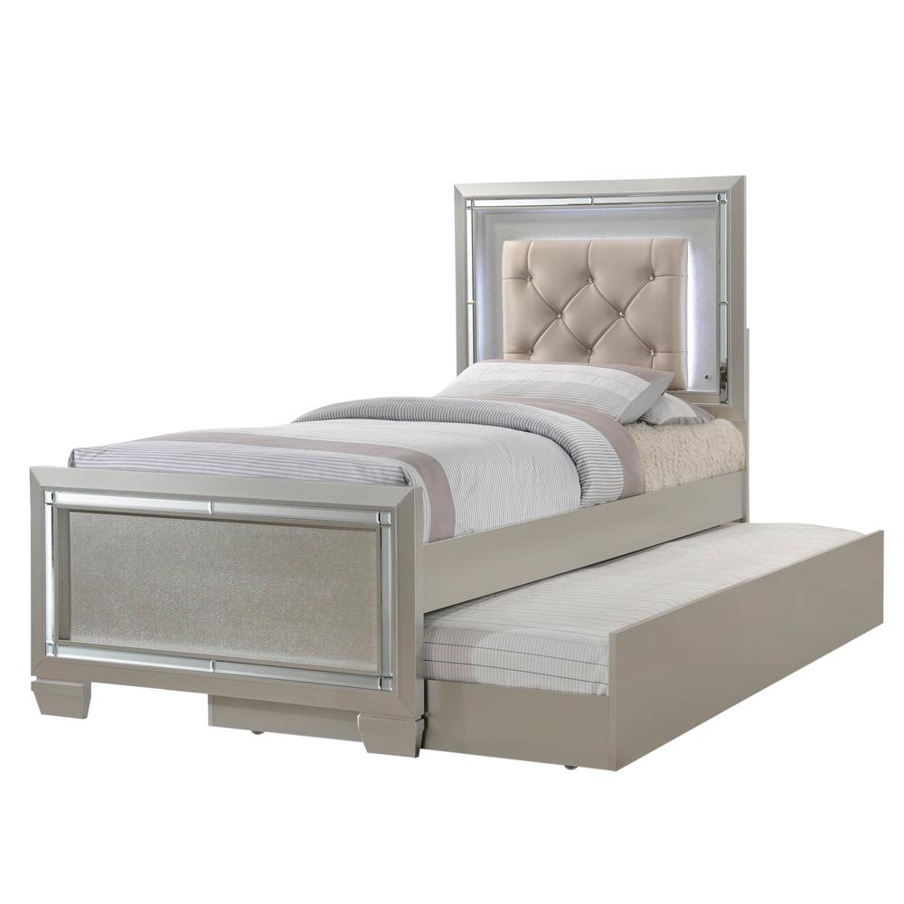 Glamour Youth Twin Platform Bed w/ Trundle. Picture 100