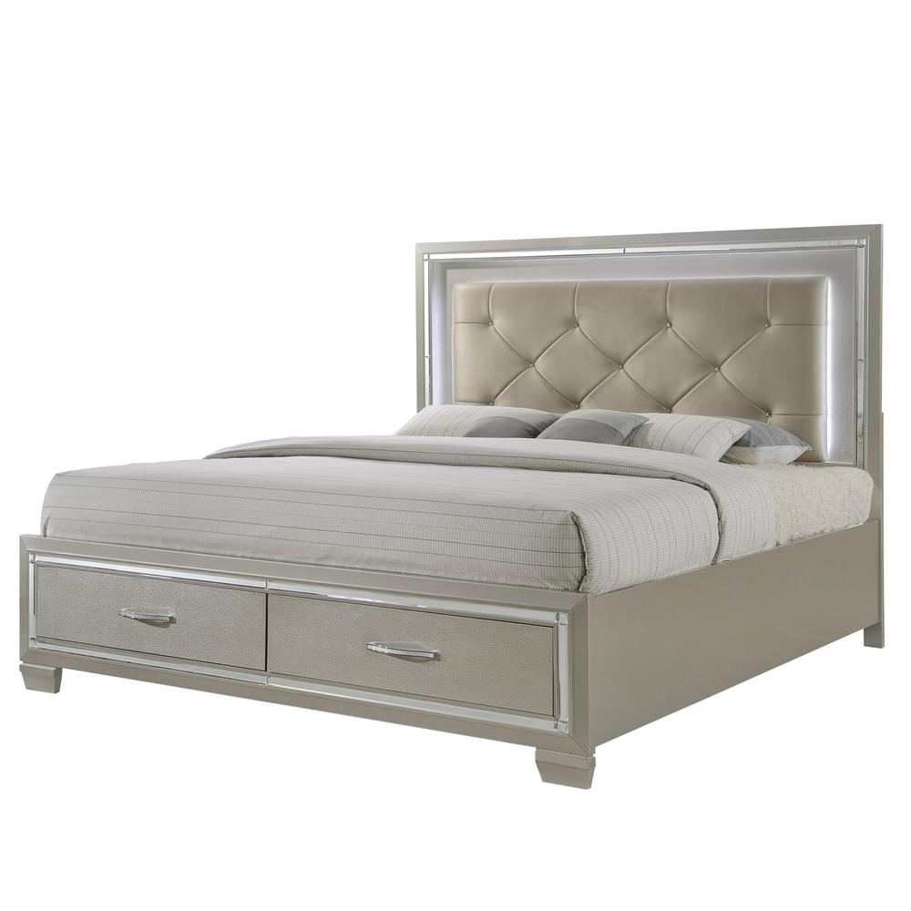 Glamour King Platform Storage  3PC Bedroom Set. Picture 27