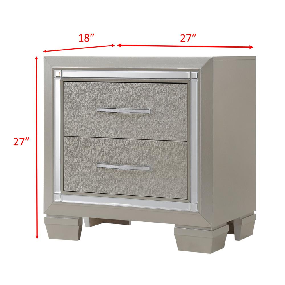 Glamour Queen Platform Storage  4PC Bedroom Set. Picture 26