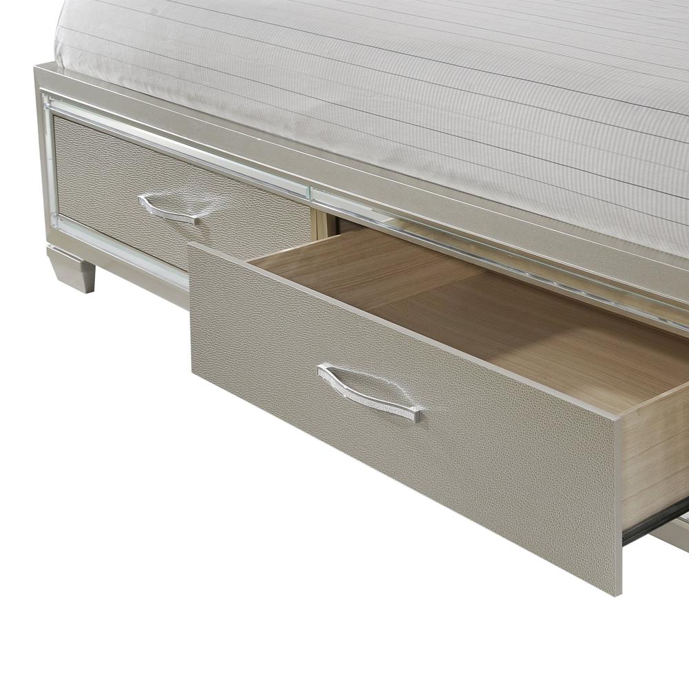 Glamour Queen Platform Storage  4PC Bedroom Set. Picture 29