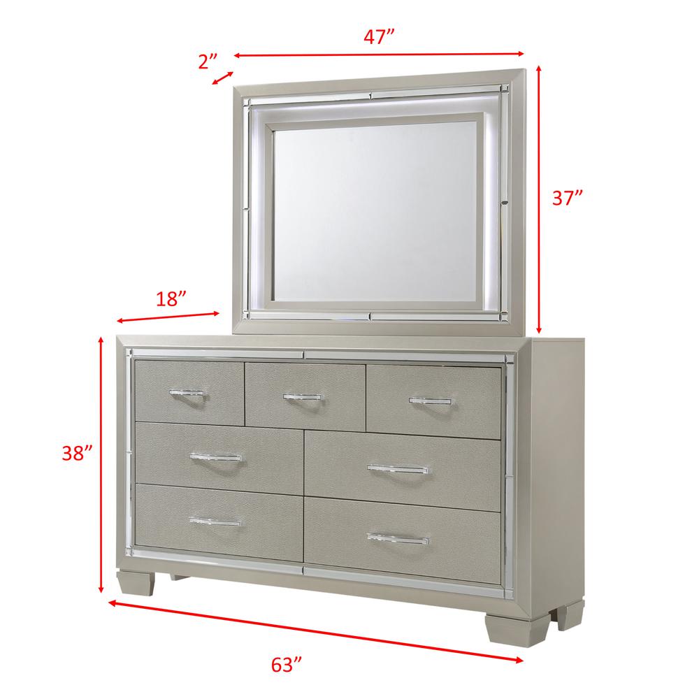 Glamour Queen Platform Storage  5PC Bedroom Set. Picture 32