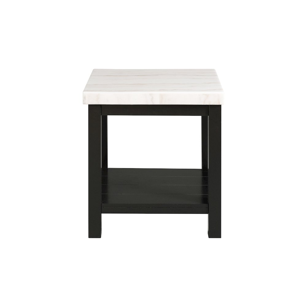 Evie White Marble Square End Table. Picture 3