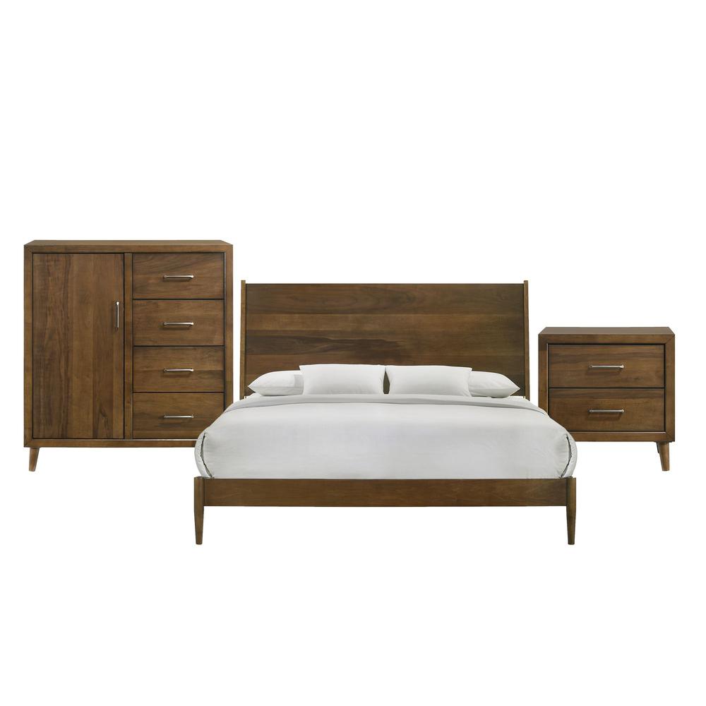 Zuma King Panel Bed in Walnut. Picture 1