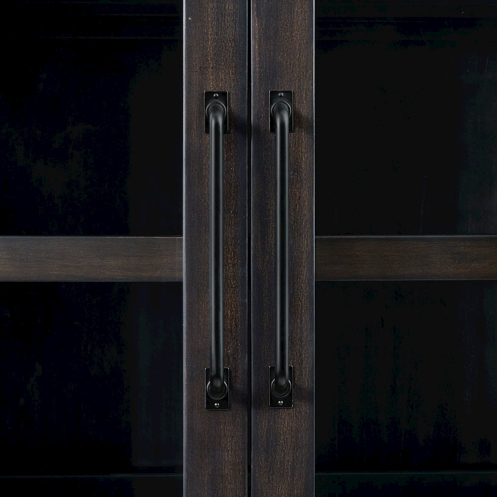Johnshaven Server and Hutch with LED Light in Espresso and Brown. Picture 11