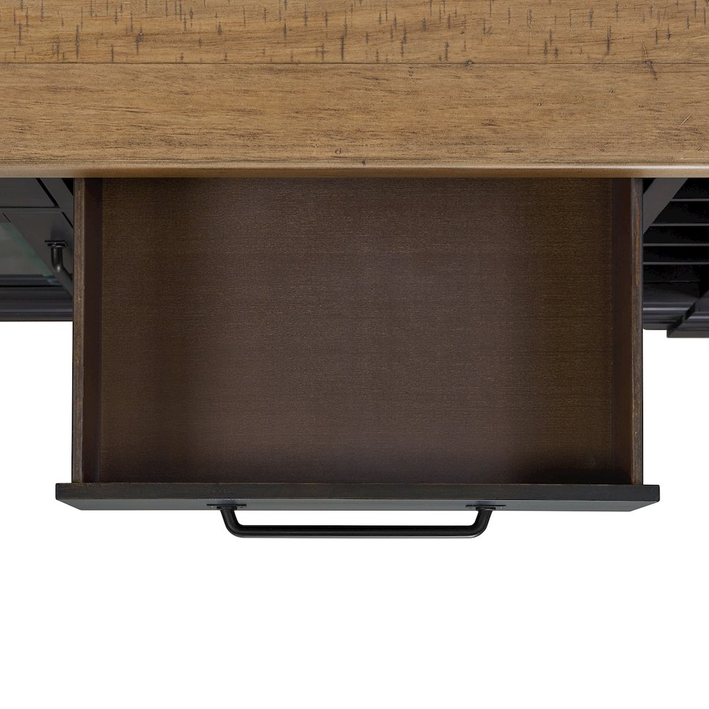 Johnshaven Server and Hutch with LED Light in Espresso and Brown. Picture 10