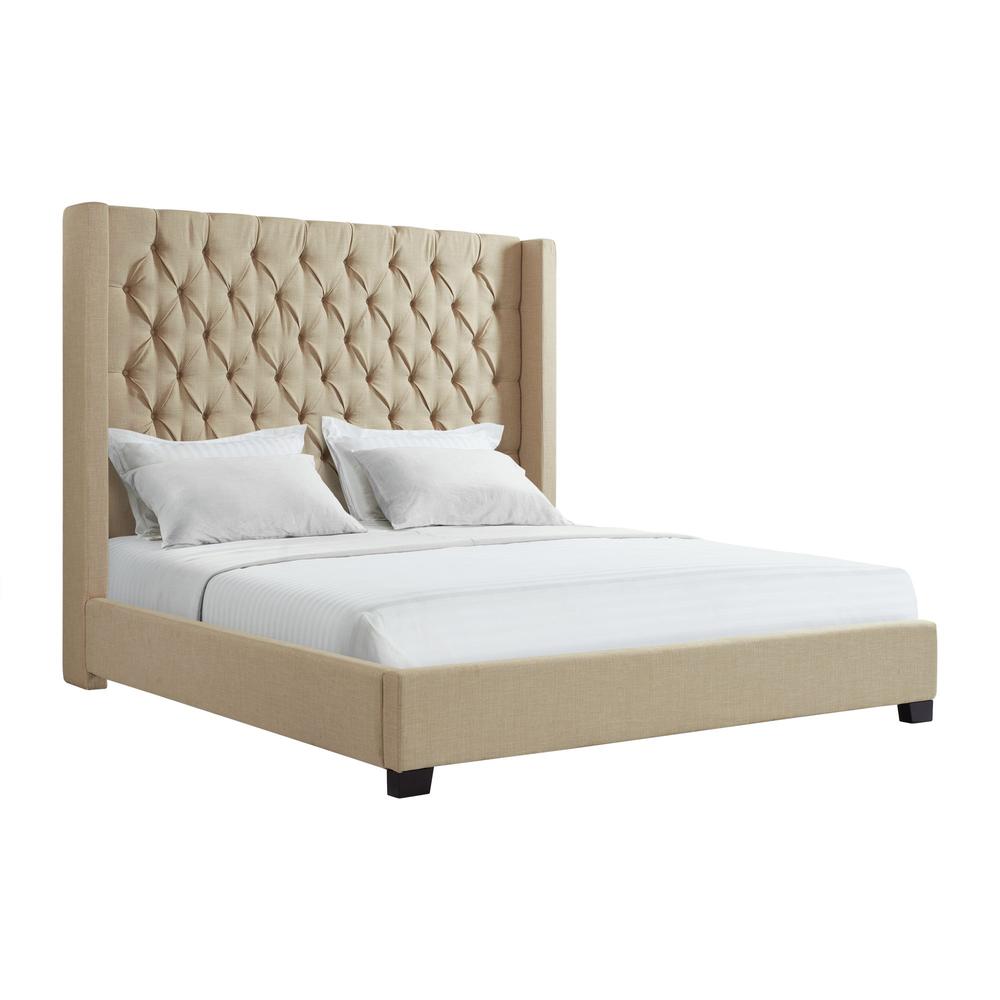 Picket House Furnishings Arden King Tufted Upholstered Bed in Natural. Picture 3