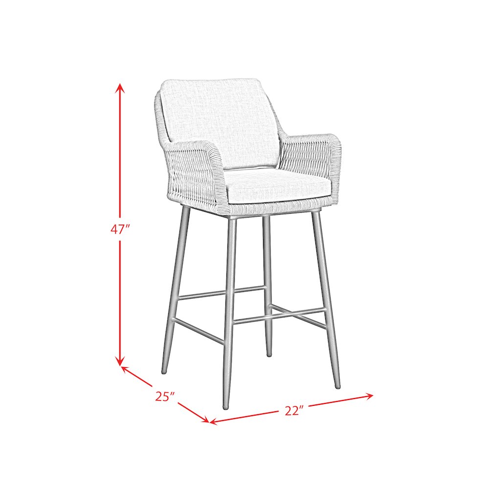 Orlando Barstool with Grey Fabric in Black (2 Per Carton). Picture 8