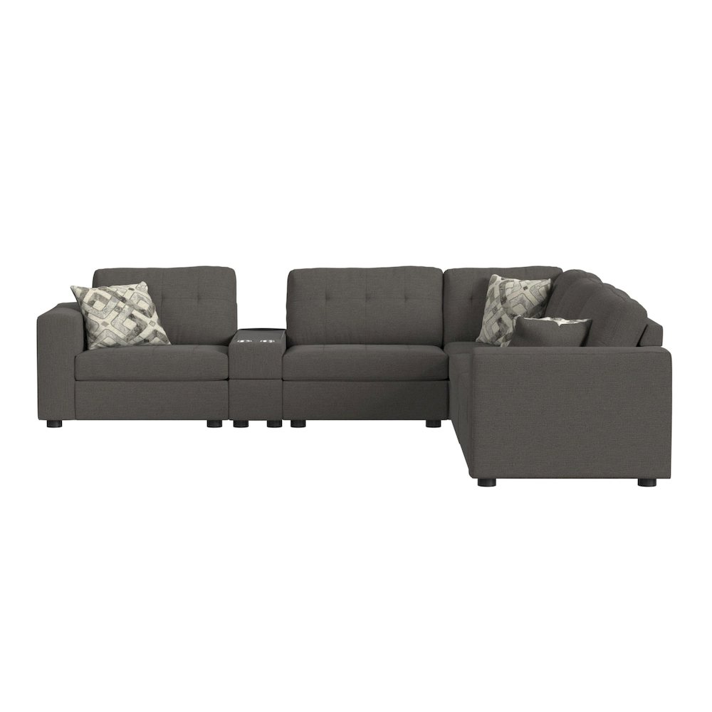 Options One 7PC Living Room Set in Palmer Plus Ash. Picture 4