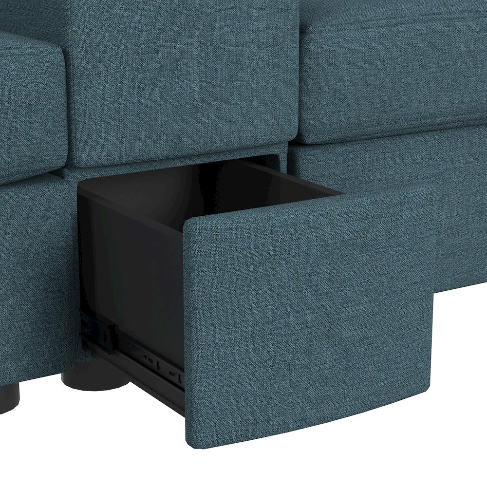 Options One 7PC Living Room Set in Palmer Plus Teal. Picture 8