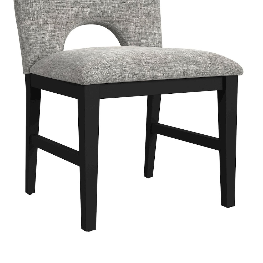 Salem 5PC Dining Set in Black-Round Table with Wood Top and Four Chairs. Picture 7