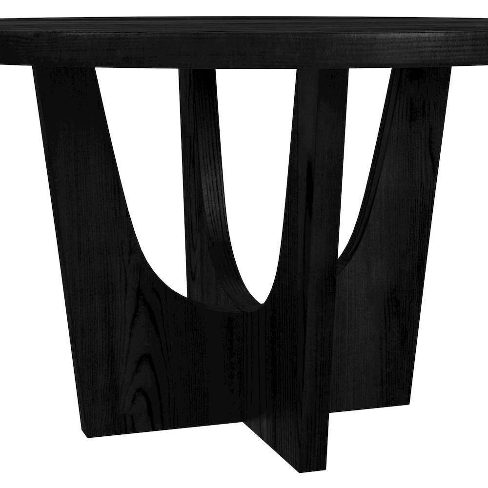 Salem 5PC Dining Set in Black-Round Table with Wood Top and Four Chairs. Picture 5