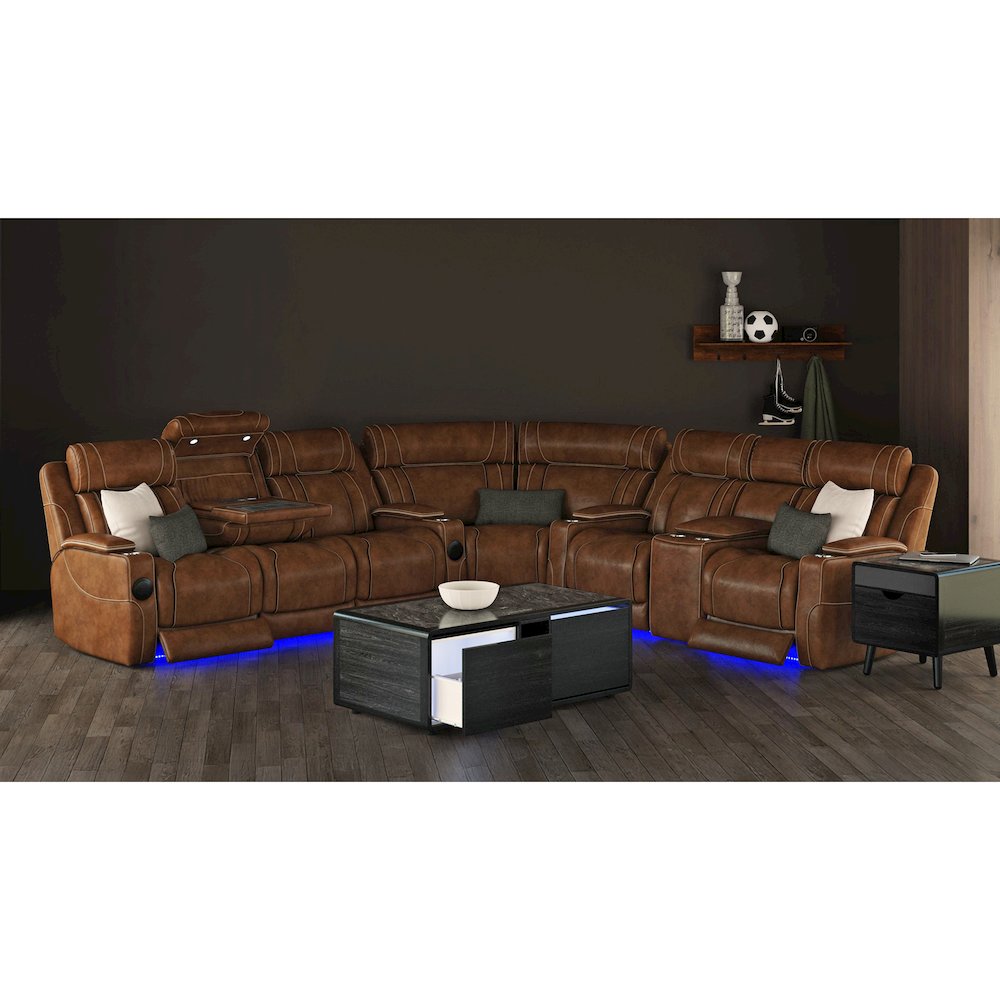 Halo Square Smart End table in Black. Picture 9