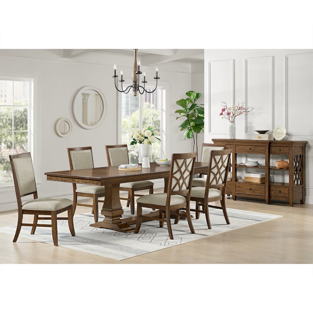 Stark Dining Table with with 18" Leaf in Cherry. Picture 5