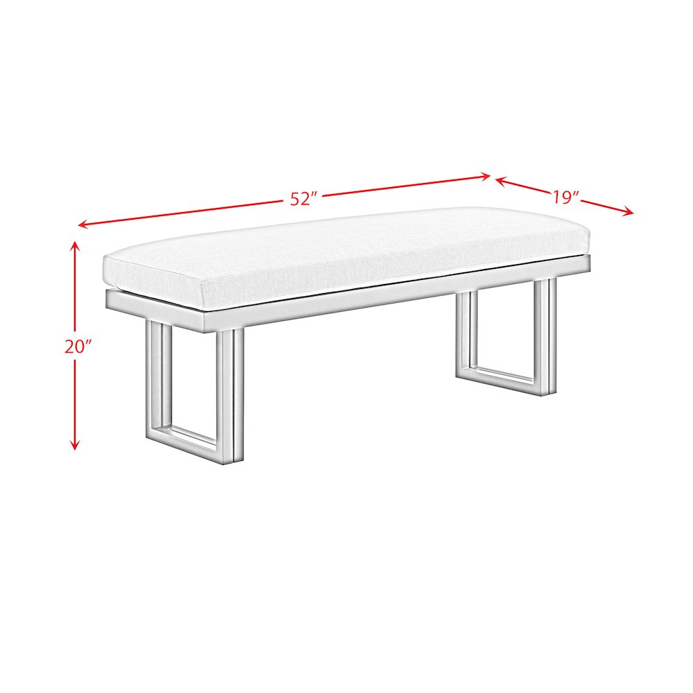 Playa Dining Bench - Dark Grey and Olefin Beige. Picture 6