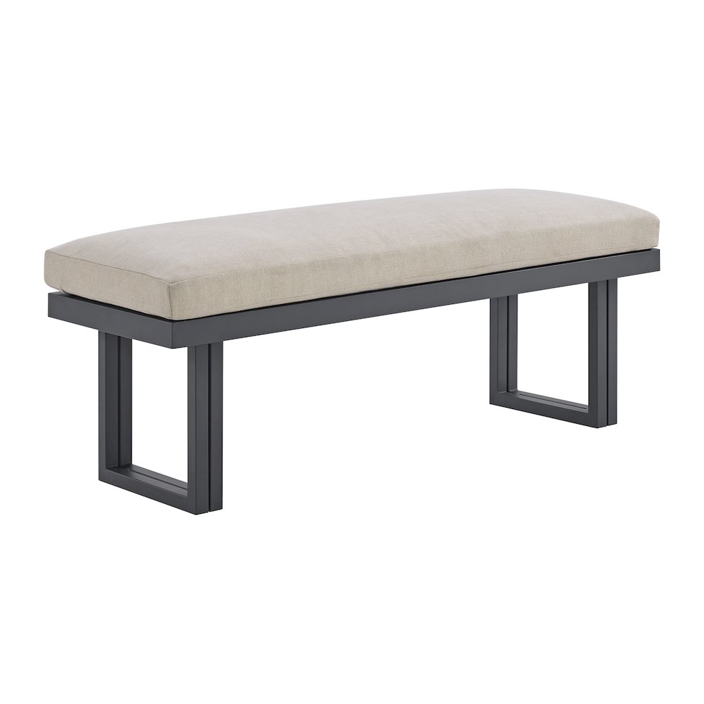 Playa Dining Bench - Dark Grey and Olefin Beige. Picture 1