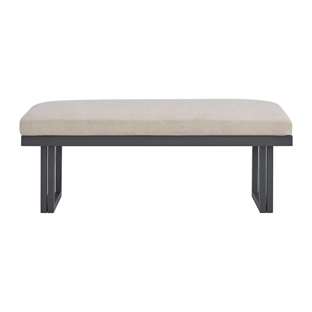 Playa Dining Bench - Dark Grey and Olefin Beige. Picture 3