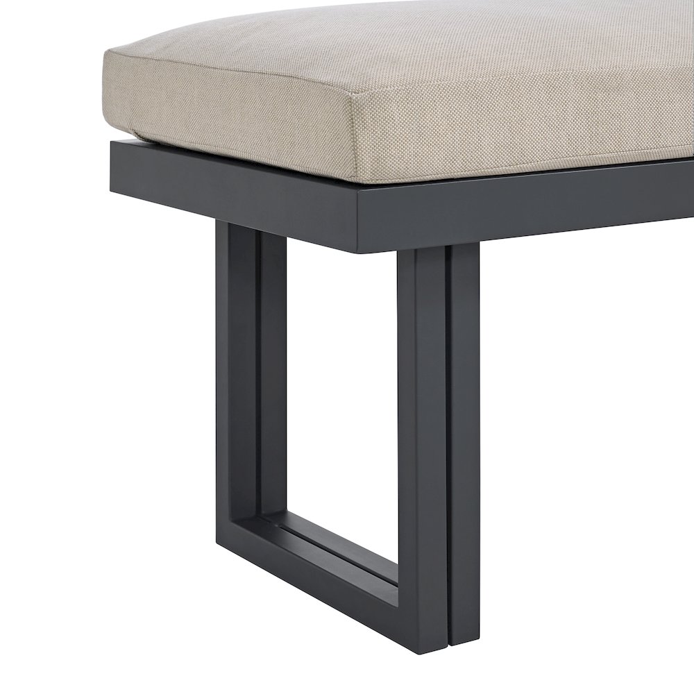 Playa Dining Bench - Dark Grey and Olefin Beige. Picture 4
