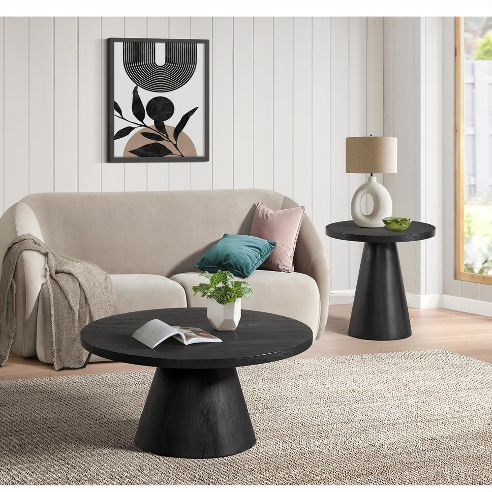 Canal   Round Coffee Table in Black. Picture 6