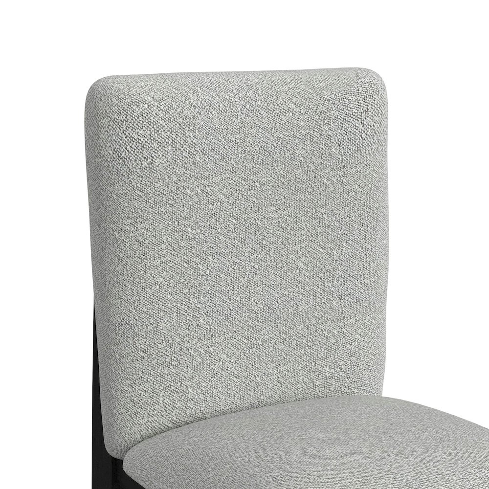 Canal Square Back Barstool with Grey Fabric in Black. Picture 5