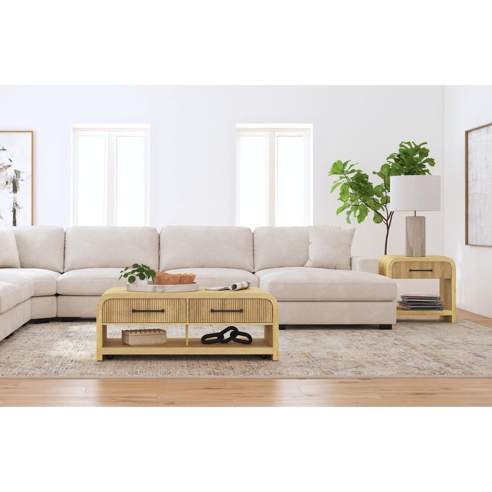 Woodridge End Table with USB in Natural. Picture 5