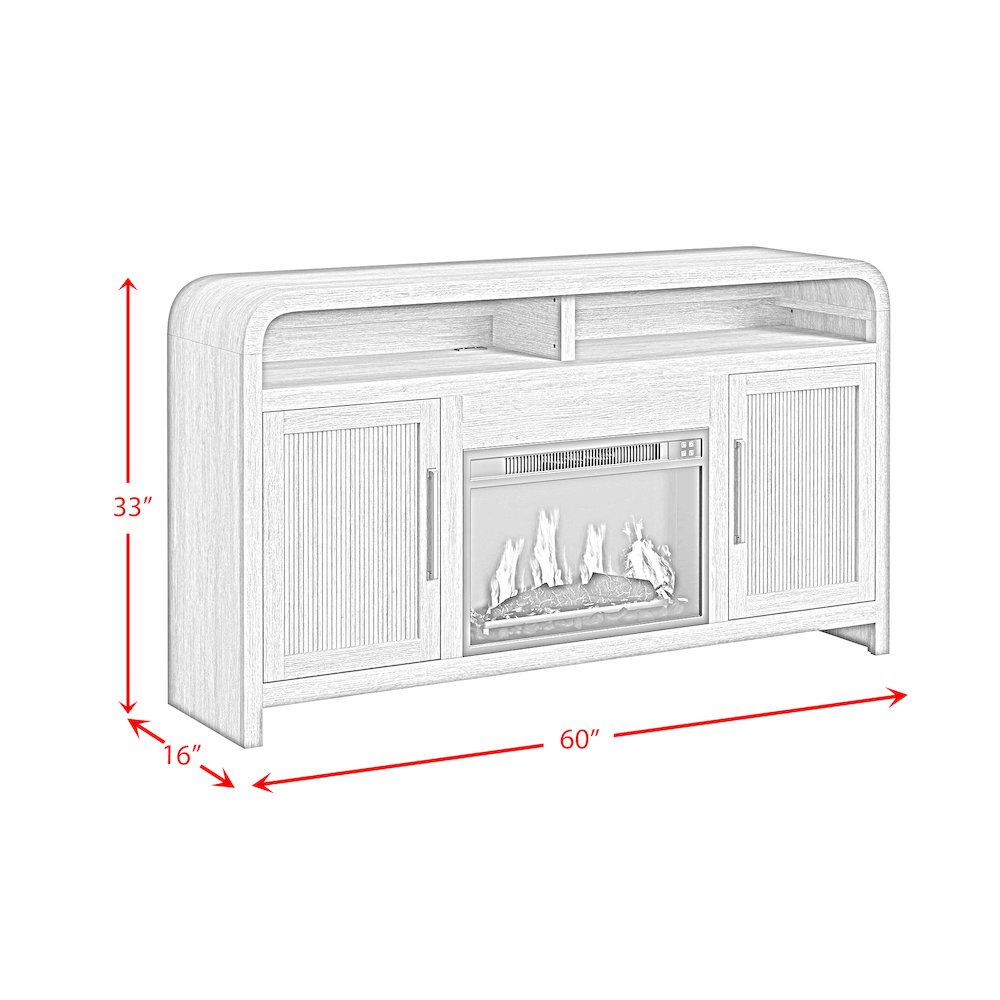 Ridgemont Complete Fireplace Cabinet in Natural - Single Pack. Picture 9
