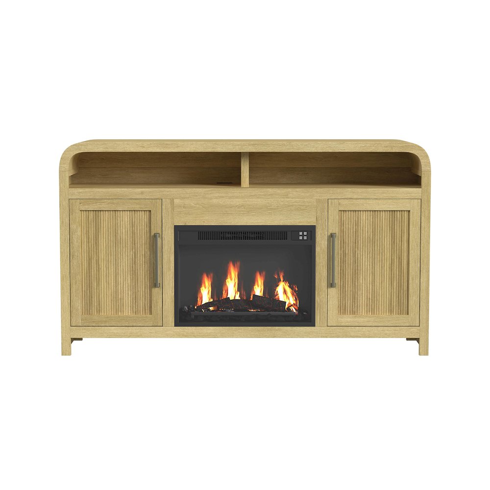 Ridgemont Complete Fireplace Cabinet in Natural - Single Pack. Picture 3