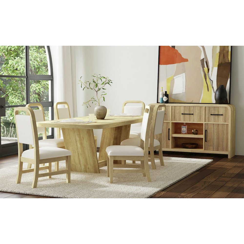 Ridgemont Dining Side Chair with White Fabric in Natural (2 Per Carton). Picture 8