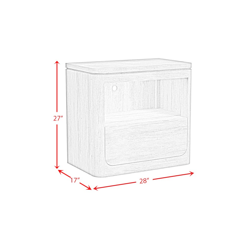 Camelot Nightstand with USB and LED in Black. Picture 6