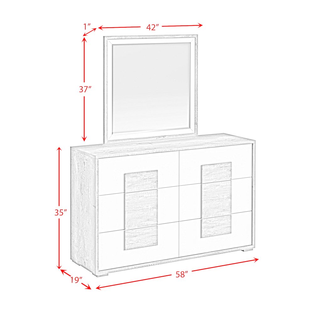 San Matteo Queen 5PC Bedroom Set with LED in Dual Tone. Picture 14