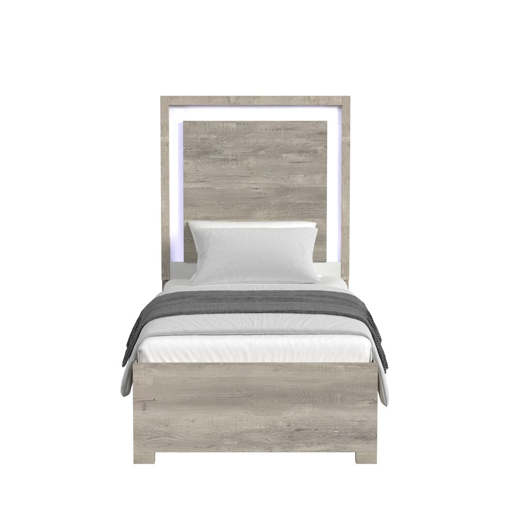 San Matteo Twin Bed with LED in Dual Tone. Picture 3