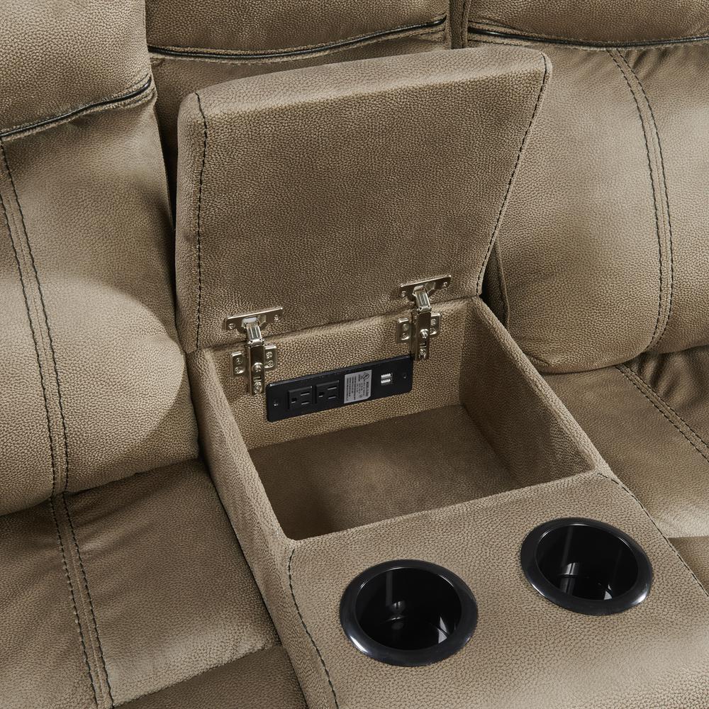 Tasso 3PC Living Room Set in T101 Brown-Sofa, Loveseat & Recliner. Picture 10
