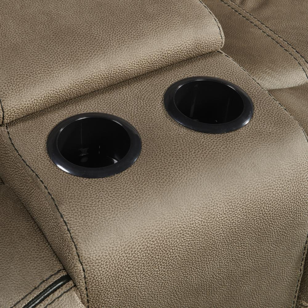 Tasso 3PC Living Room Set in T101 Brown-Sofa, Loveseat & Recliner. Picture 9