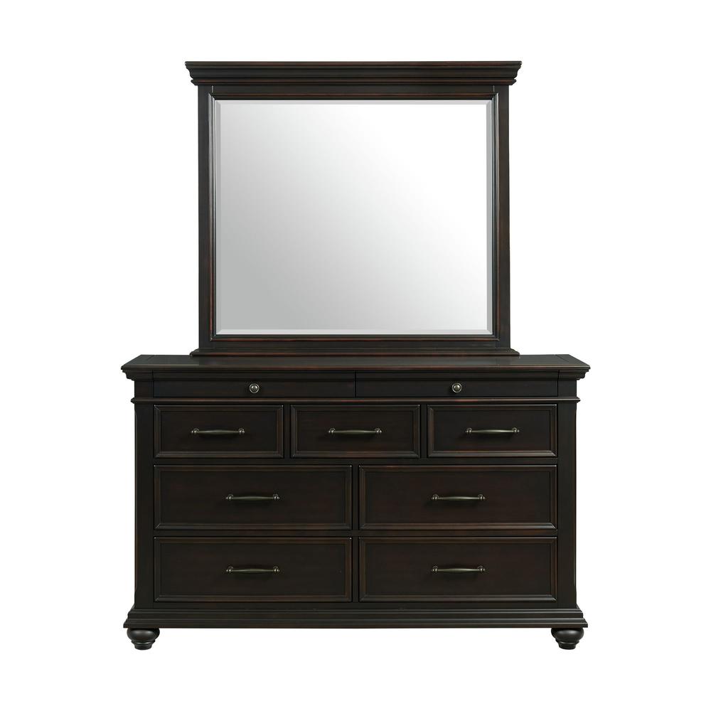Brooks 9-Drawer Dresser with Mirror in Black. Picture 5