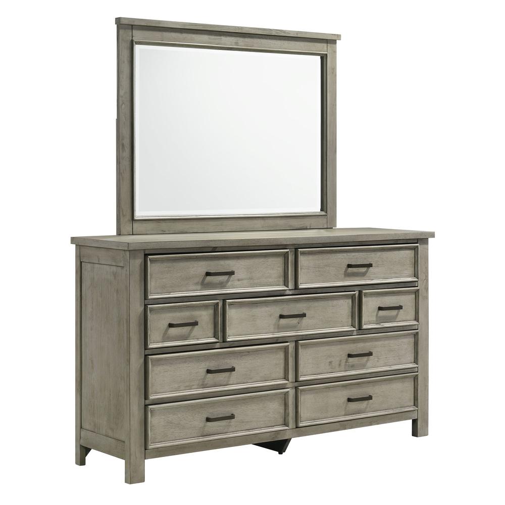 Damen Queen Storage 5PC Bedroom Set in Drift Grey. Picture 3