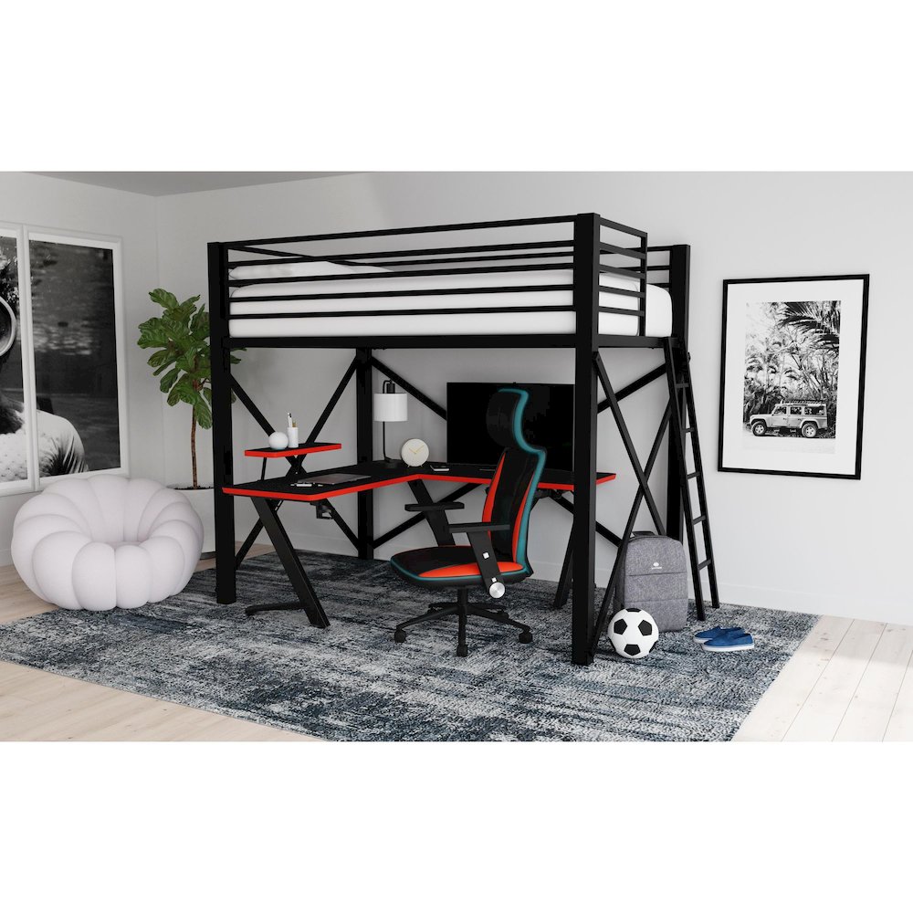 Delilah Full Loft Bunk and Ladder in Black. Picture 4