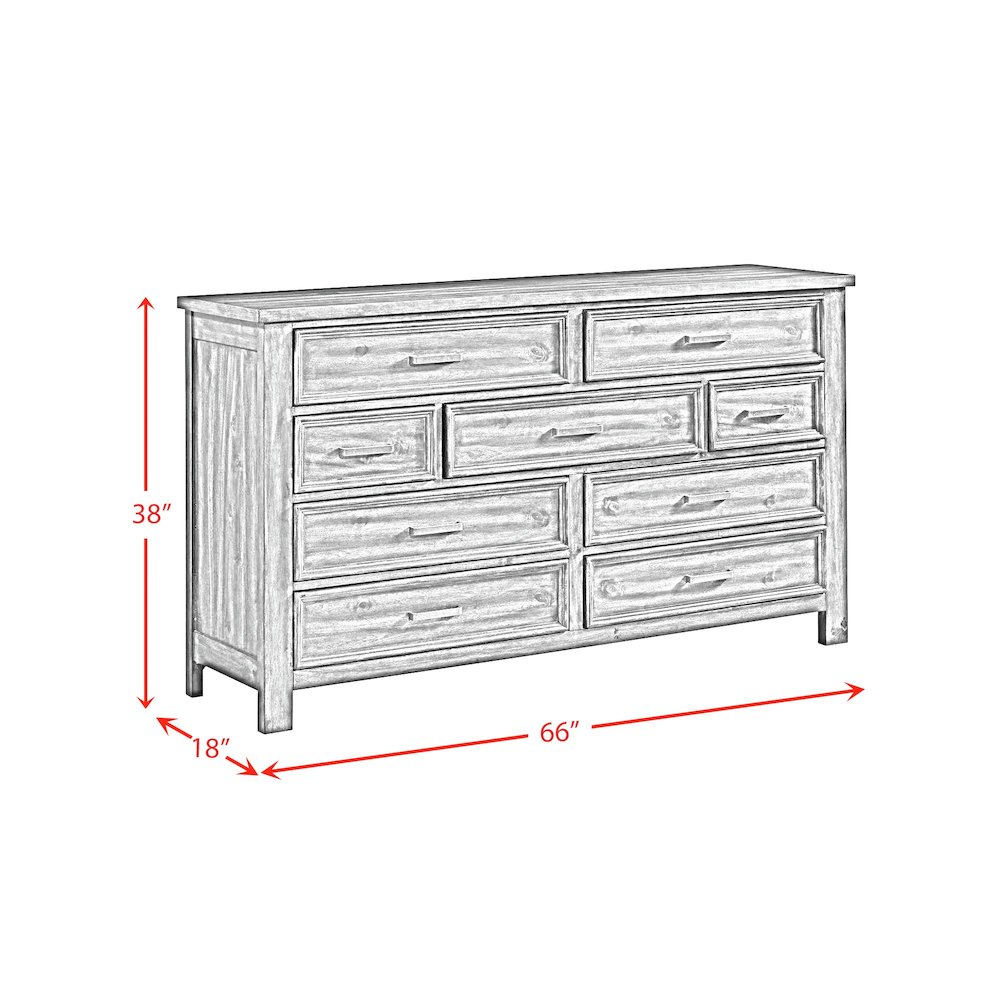 Damen 9-Drawer Dresser in Rich Cherry. Picture 9
