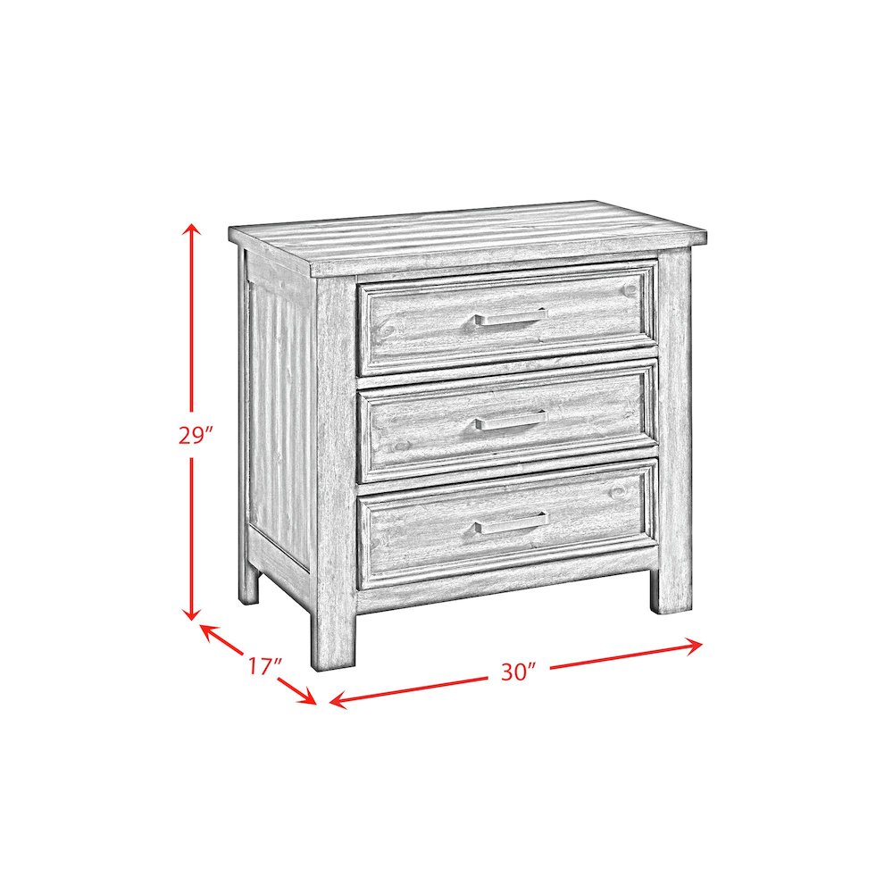 Damen 3-Drawer Nightstand in Rich Cherry. Picture 9
