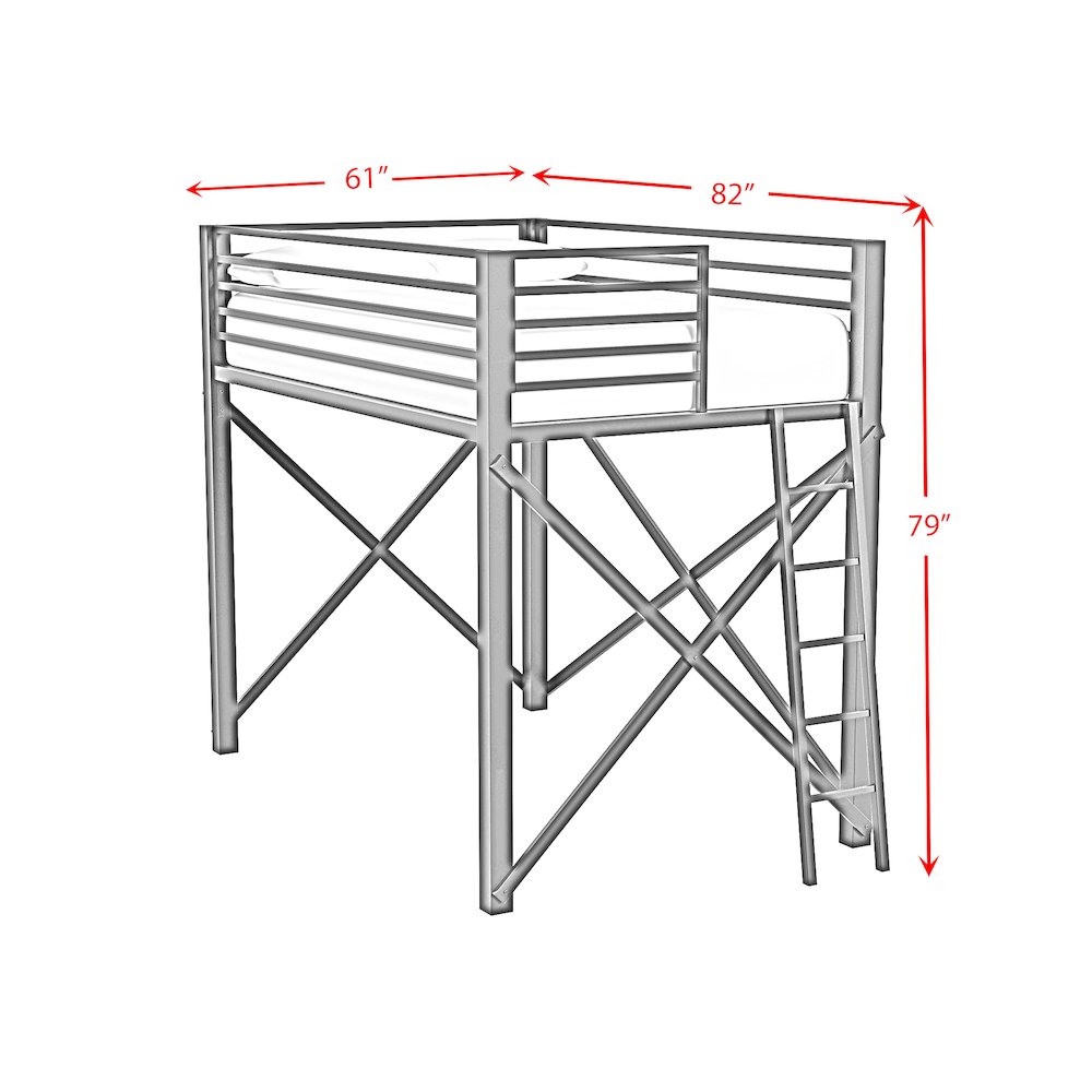 Delilah Full Loft Bunk and Ladder in Black. Picture 7