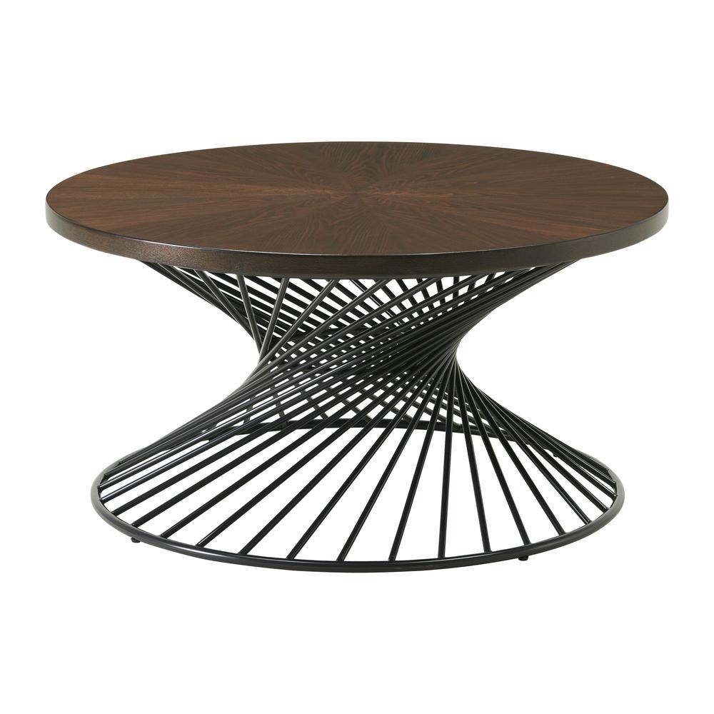 Picket House Furnishings Williams Round Coffee Table in Walnut. Picture 3