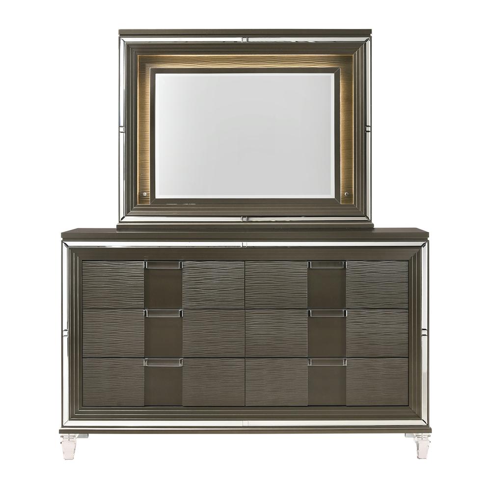 Charlotte 6-Drawer Dresser w/ Mood Lighting Mirror. Picture 6