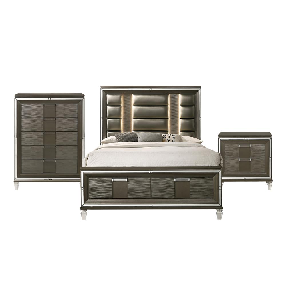 Charlotte Queen Storage 3PC Bedroom Set. Picture 1