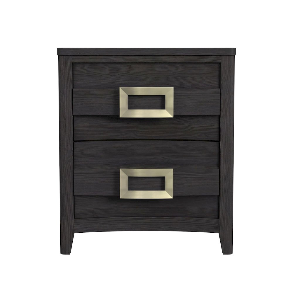 Tobias 2-Drawer Nightstand with USB in Black. Picture 3