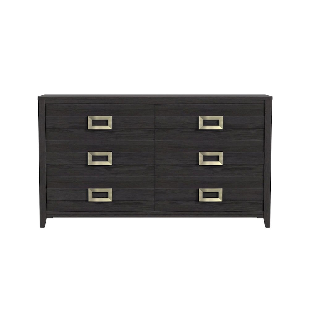 Tobias 6-Drawer Dresser in Black. Picture 3