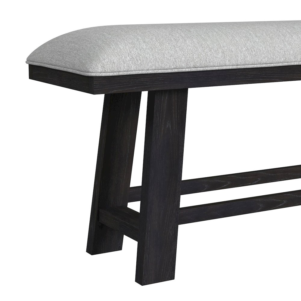 Transcend Counter Bench with Light Grey Fabric in Charcoal. Picture 4