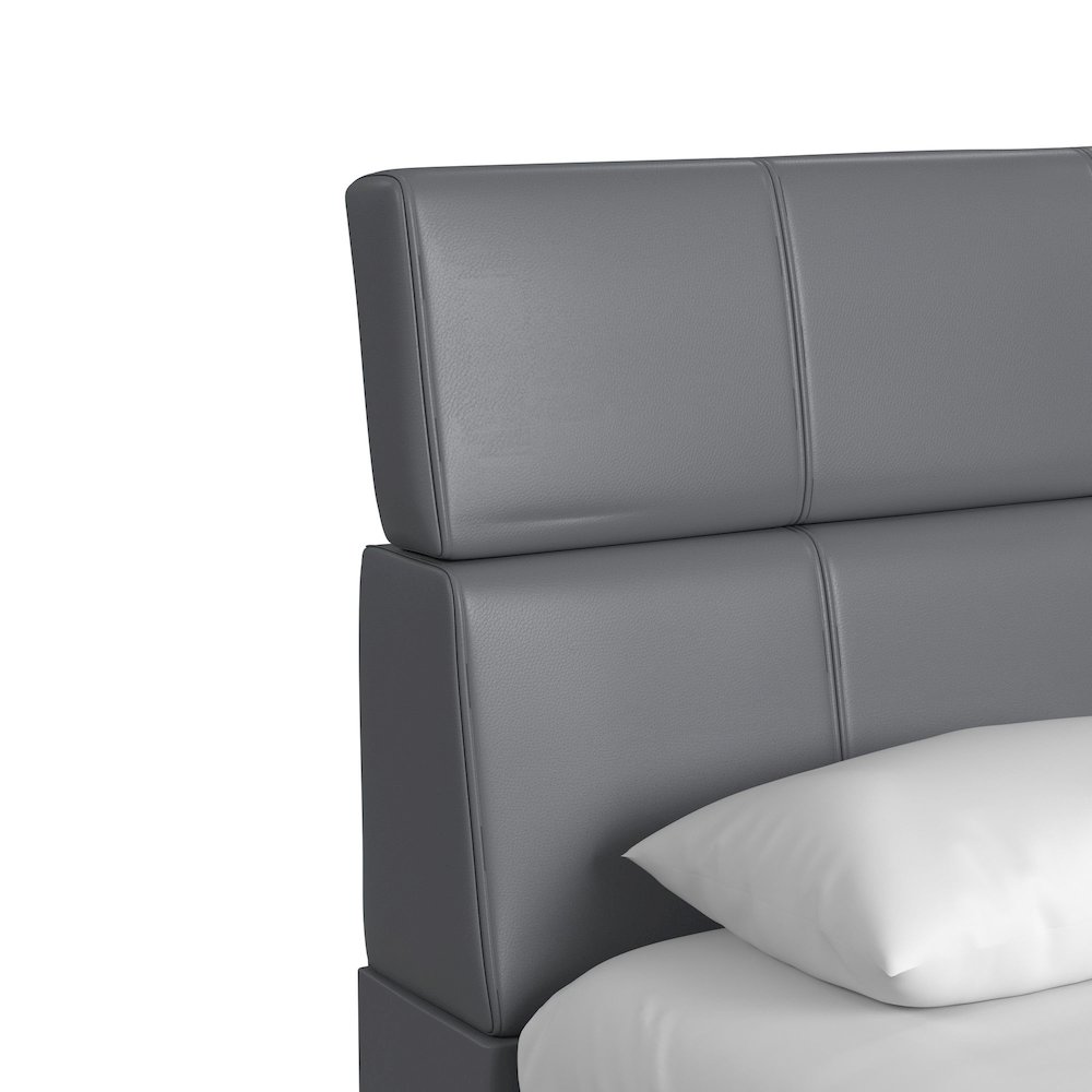 Booker Full Bed in Grey PU. Picture 4